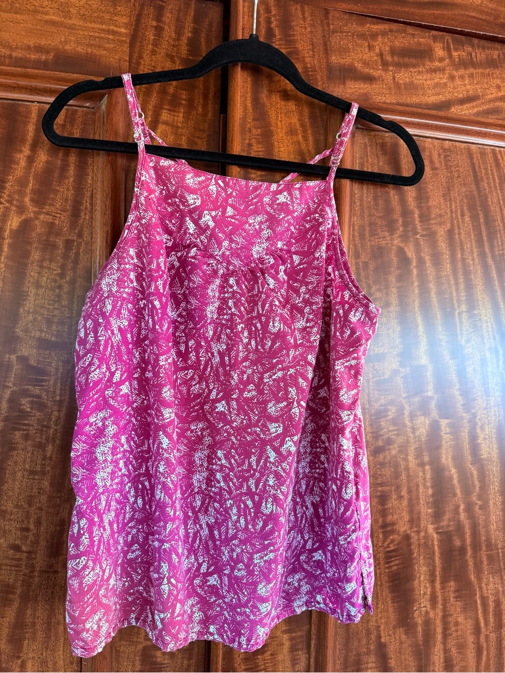 Prana Pink Printed Adjustable-Strap Camisole